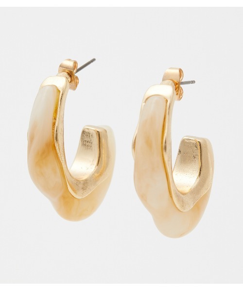AZUL by moussy（アズールバイマウジー）の「WAVE MARBLE EARRINGS（ピアス（両耳用）・レディース・ホワイト系その他/グレー系その他/ブラウン系その他・FREE）」の2枚目の写真