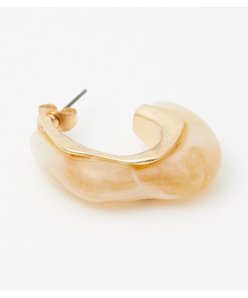AZUL by moussy（アズールバイマウジー）の「WAVE MARBLE EARRINGS（ピアス（両耳用）・レディース・ホワイト系その他/グレー系その他/ブラウン系その他・FREE）」の7枚目の写真