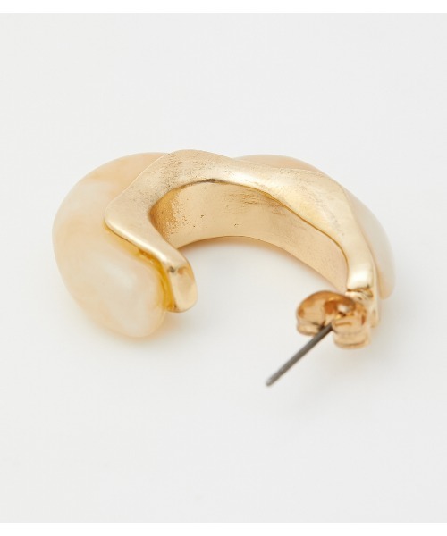AZUL by moussy（アズールバイマウジー）の「WAVE MARBLE EARRINGS（ピアス（両耳用）・レディース・ホワイト系その他/グレー系その他/ブラウン系その他・FREE）」の8枚目の写真