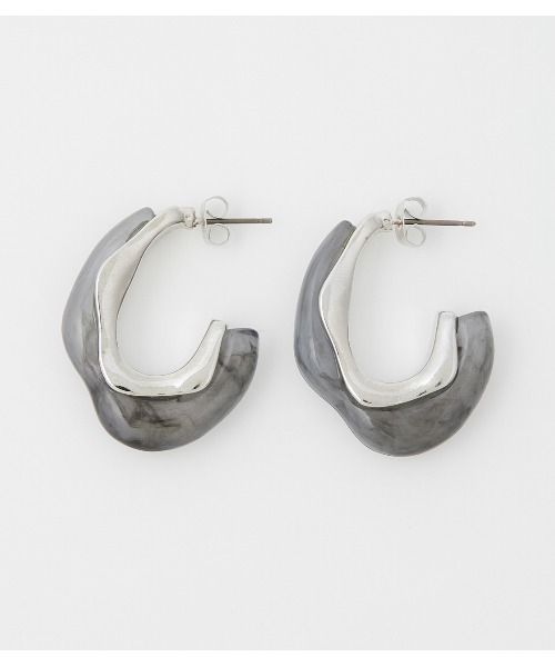 AZUL by moussy（アズールバイマウジー）の「WAVE MARBLE EARRINGS（ピアス（両耳用）・レディース・ホワイト系その他/グレー系その他/ブラウン系その他・FREE）」の11枚目の写真