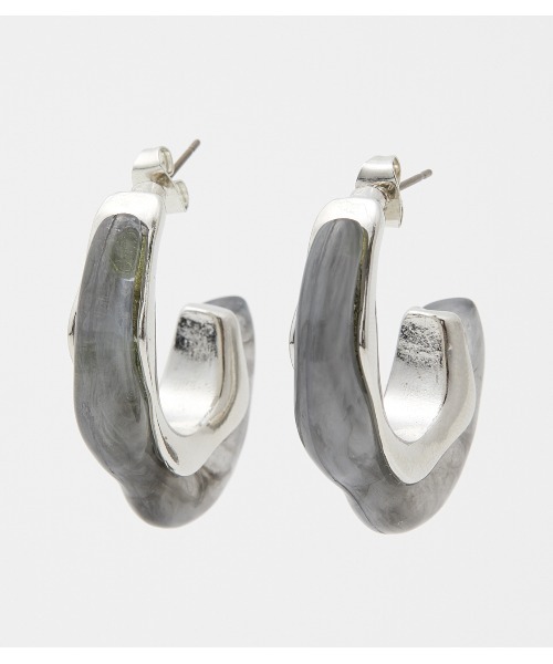 AZUL by moussy（アズールバイマウジー）の「WAVE MARBLE EARRINGS（ピアス（両耳用）・レディース・ホワイト系その他/グレー系その他/ブラウン系その他・FREE）」の12枚目の写真