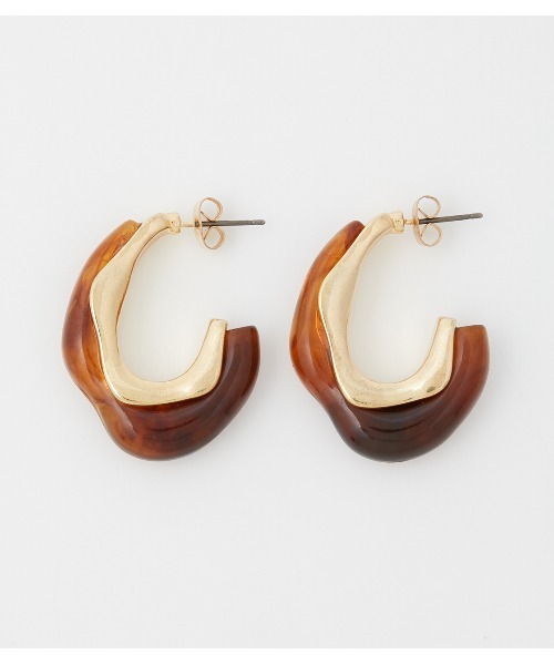 AZUL by moussy（アズールバイマウジー）の「WAVE MARBLE EARRINGS（ピアス（両耳用）・レディース・ホワイト系その他/グレー系その他/ブラウン系その他・FREE）」の18枚目の写真