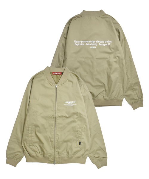 DOUBLE STEAL(ダブルスティール)の「Sinple Logo T/C JKT(MA-1・メンズ・ブラック/ベージュ・LARGE/X-LARGE/MEDIUM)」の1枚目の写真