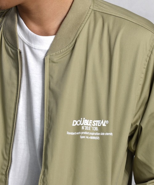 DOUBLE STEAL(ダブルスティール)の「Sinple Logo T/C JKT(MA-1・メンズ・ブラック/ベージュ・LARGE/X-LARGE/MEDIUM)」の4枚目の写真