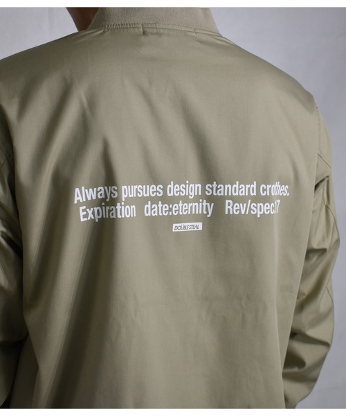 DOUBLE STEAL(ダブルスティール)の「Sinple Logo T/C JKT(MA-1・メンズ・ブラック/ベージュ・LARGE/X-LARGE/MEDIUM)」の18枚目の写真