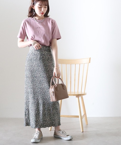 Cheek（チーク）の「花柄プリーツタイトスカート（スカート・レディース・グレー/ブラウン/ピンク・FREE）」の9枚目の写真