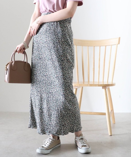 Cheek（チーク）の「花柄プリーツタイトスカート（スカート・レディース・グレー/ブラウン/ピンク・FREE）」の11枚目の写真