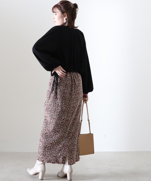 Cheek（チーク）の「花柄プリーツタイトスカート（スカート・レディース・グレー/ブラウン/ピンク・FREE）」の17枚目の写真