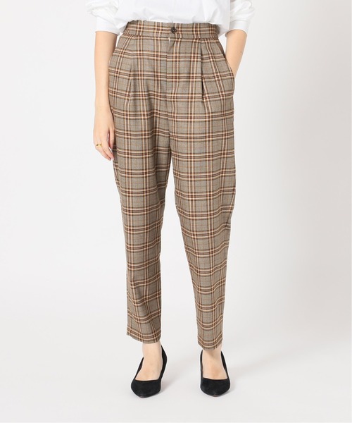 SLOBE IENA(スローブイエナ)の「チェックテーパードパンツ【ウエストゴム】◆(その他パンツ・レディース・チャコールグレー/ベージュ・40/38/36)」の9枚目の写真