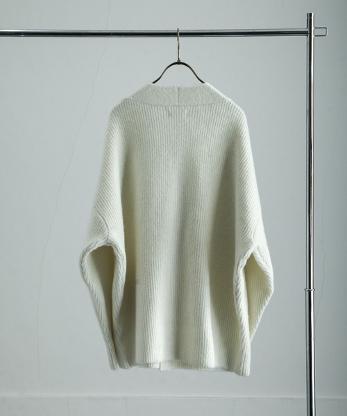 NILWAY（ニルウェイ）の「バルキーウールブレンドニットオーバーカーディガン（カーディガン/ボレロ・メンズ・ホワイト/ブラック/チャコール/ブラウン・MEDIUM/LARGE）」の5枚目の写真