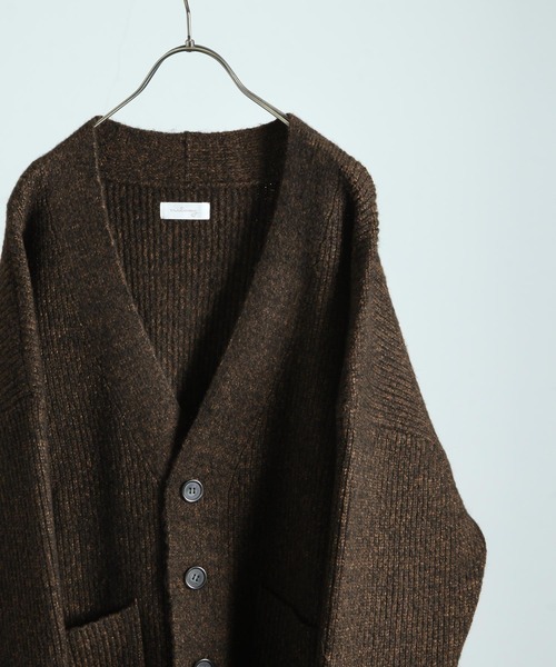 NILWAY（ニルウェイ）の「バルキーウールブレンドニットオーバーカーディガン（カーディガン/ボレロ・メンズ・ホワイト/ブラック/チャコール/ブラウン・MEDIUM/LARGE）」の7枚目の写真