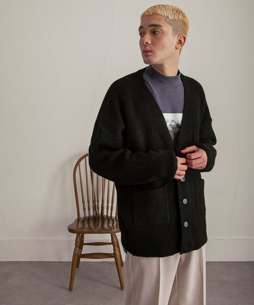 NILWAY（ニルウェイ）の「バルキーウールブレンドニットオーバーカーディガン（カーディガン/ボレロ・メンズ・ホワイト/ブラック/チャコール/ブラウン・MEDIUM/LARGE）」の19枚目の写真