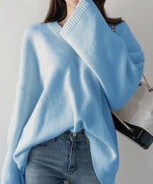 オーバーサイズ 青 ニットセーター セール】Oversize Summer Knit / オーバーサイズサマーニット