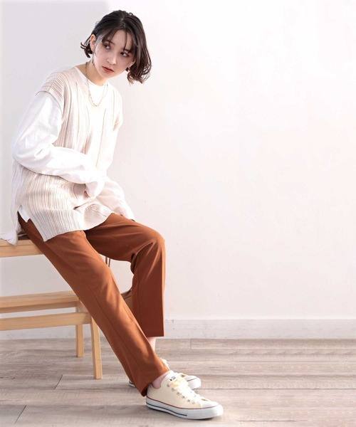 classicalelf（クラシカルエルフ）の「ゆったり履けて美脚魅せ。ソフトジョーゼットテーパードパンツ（スラックス・レディース・ブラック/オレンジ/グリーン・SMALL/MEDIUM/LARGE/X-LARGE）」の20枚目の写真