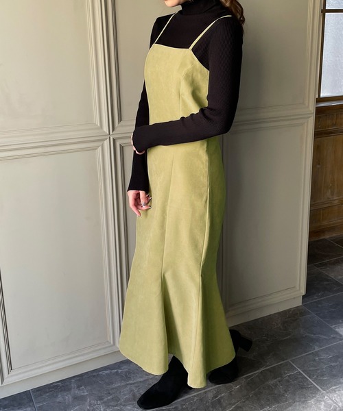 スエードマーメイドキャミワンピース