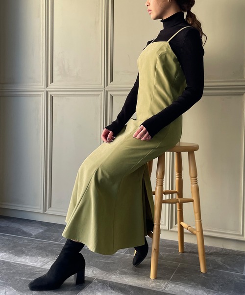 スエードマーメイドキャミワンピース