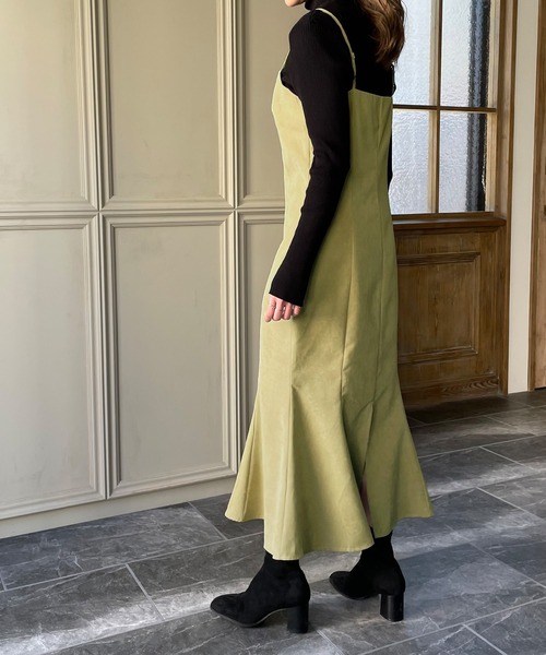 スエードマーメイドキャミワンピース