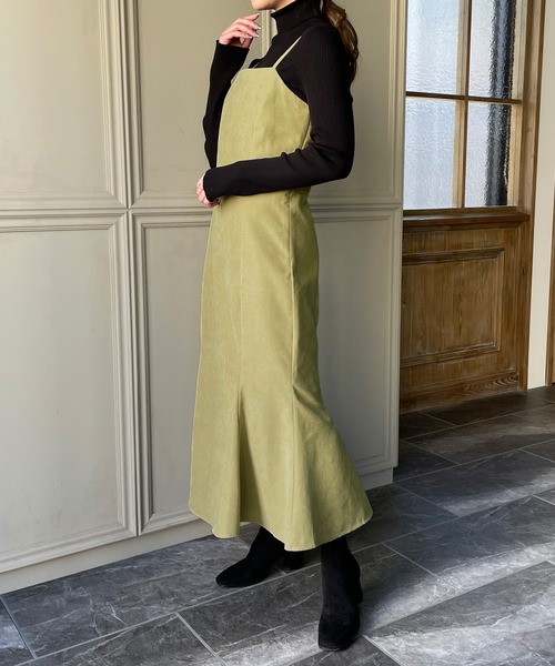 スエードマーメイドキャミワンピース