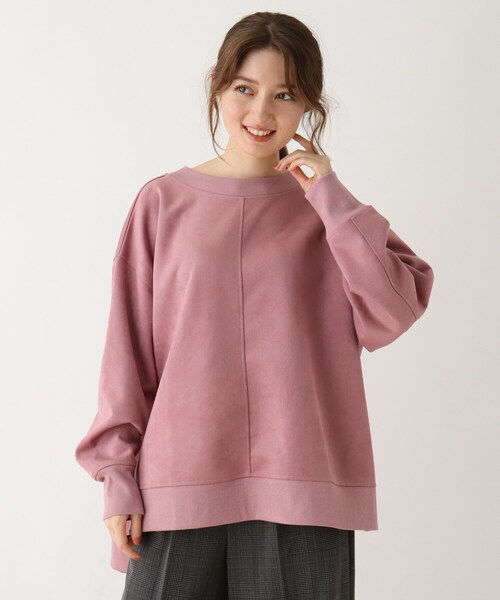 SHOO・LA・RUE(シューラルー)の「◆フェイクスエードプルオーバー(Tシャツ/カットソー・レディース・ブラック/オリーブ/ブルー/ナチュラル/キャメル/ピンク系・00)」の1枚目の写真