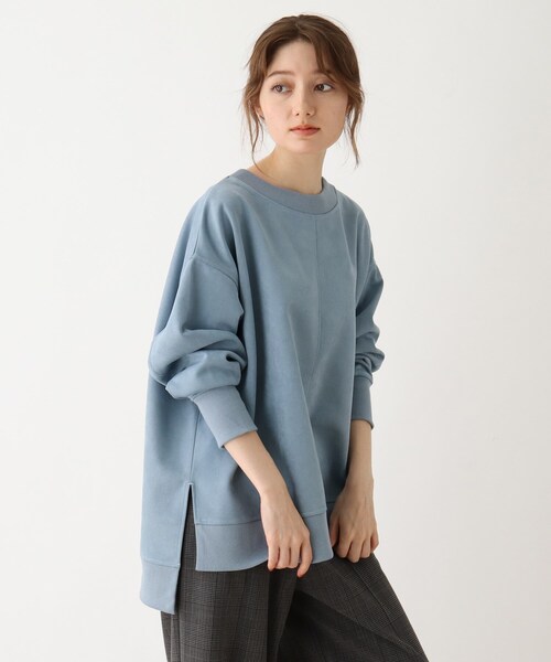 SHOO・LA・RUE(シューラルー)の「◆フェイクスエードプルオーバー(Tシャツ/カットソー・レディース・ブラック/オリーブ/ブルー/ナチュラル/キャメル/ピンク系・00)」の5枚目の写真