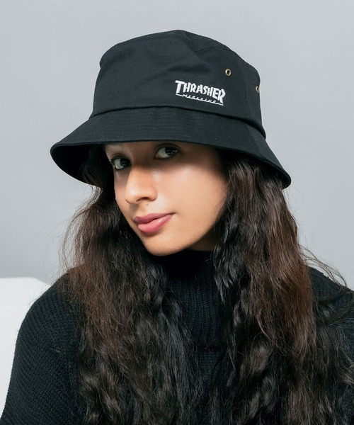 THRASHER（スラッシャー）の「【ROOPTOKYO別注】THRASHER/スラッシャー コットンシンプルバケットハット MAGLOGO ワンポイント 刺繍 ロゴ（ハット・メンズ・ブラック/ベージュ・FREE）」の12枚目の写真