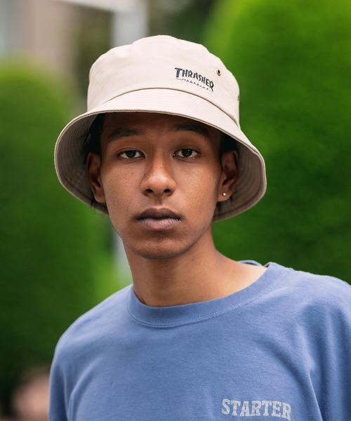 THRASHER（スラッシャー）の「【ROOPTOKYO別注】THRASHER/スラッシャー コットンシンプルバケットハット MAGLOGO ワンポイント 刺繍 ロゴ（ハット・メンズ・ブラック/ベージュ・FREE）」の22枚目の写真