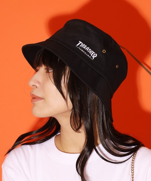 THRASHER（スラッシャー）の「【ROOPTOKYO別注】THRASHER/スラッシャー コットンシンプルバケットハット MAGLOGO ワンポイント 刺繍 ロゴ（ハット・メンズ・ブラック/ベージュ・FREE）」の13枚目の写真