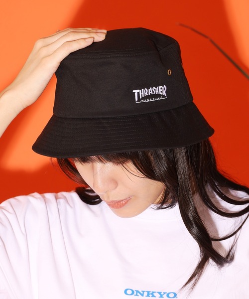 THRASHER（スラッシャー）の「【ROOPTOKYO別注】THRASHER/スラッシャー コットンシンプルバケットハット MAGLOGO ワンポイント 刺繍 ロゴ（ハット・メンズ・ブラック/ベージュ・FREE）」の16枚目の写真