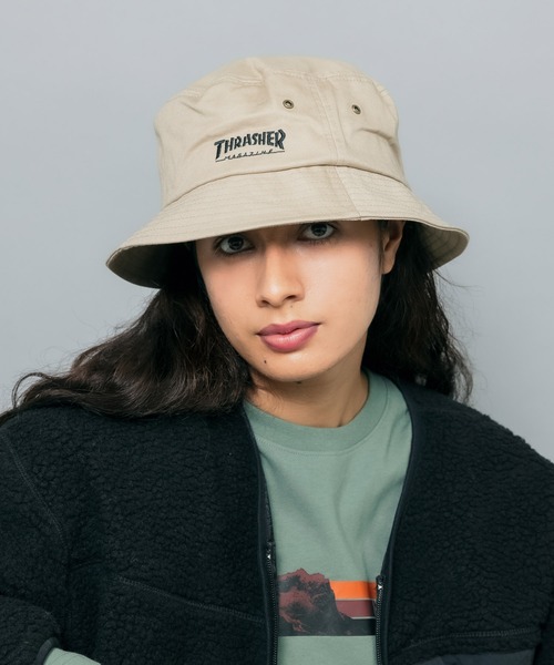 THRASHER（スラッシャー）の「【ROOPTOKYO別注】THRASHER/スラッシャー コットンシンプルバケットハット MAGLOGO ワンポイント 刺繍 ロゴ（ハット・メンズ・ブラック/ベージュ・FREE）」の19枚目の写真