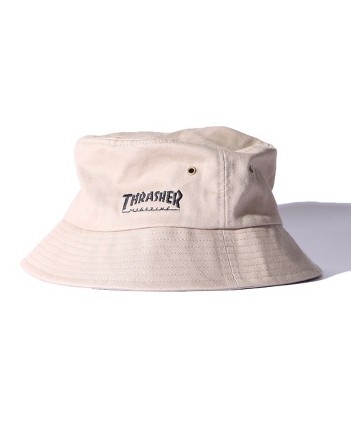 THRASHER（スラッシャー）の「【ROOPTOKYO別注】THRASHER/スラッシャー コットンシンプルバケットハット MAGLOGO ワンポイント 刺繍 ロゴ（ハット・メンズ・ブラック/ベージュ・FREE）」の8枚目の写真