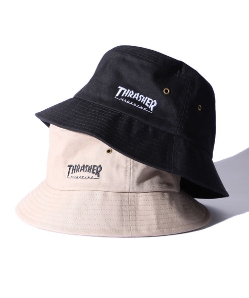 THRASHER（スラッシャー）の「【ROOPTOKYO別注】THRASHER/スラッシャー コットンシンプルバケットハット MAGLOGO ワンポイント 刺繍 ロゴ（ハット・メンズ・ブラック/ベージュ・FREE）」の9枚目の写真