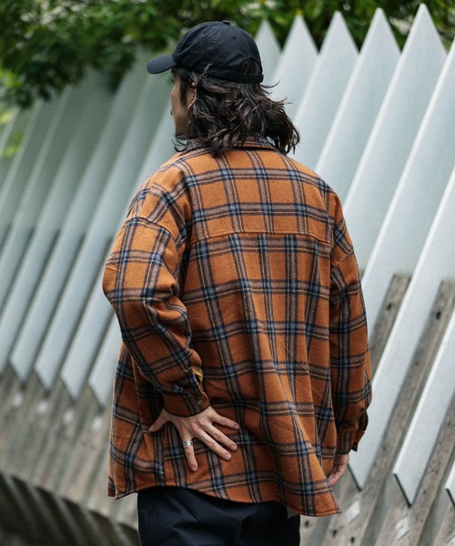 URBAN RESEARCH Sonny Label(アーバンリサーチサニーレーベル)の「チェックCPOシャツブルゾン(ブルゾン・メンズ・オレンジ/ベージュ・MEDIUM/LARGE)」の11枚目の写真