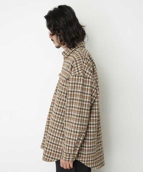 URBAN RESEARCH Sonny Label(アーバンリサーチサニーレーベル)の「チェックCPOシャツブルゾン(ブルゾン・メンズ・オレンジ/ベージュ・MEDIUM/LARGE)」の5枚目の写真