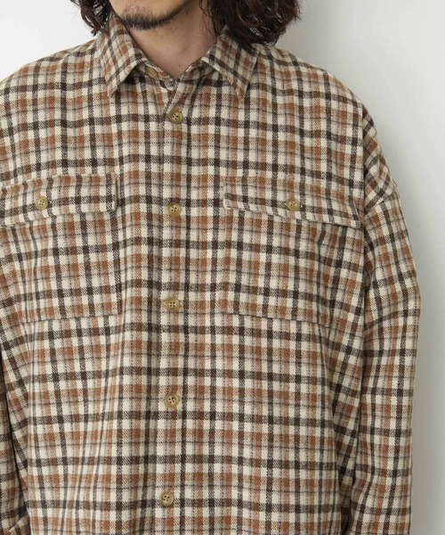 URBAN RESEARCH Sonny Label(アーバンリサーチサニーレーベル)の「チェックCPOシャツブルゾン(ブルゾン・メンズ・オレンジ/ベージュ・MEDIUM/LARGE)」の9枚目の写真