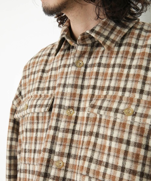 URBAN RESEARCH Sonny Label(アーバンリサーチサニーレーベル)の「チェックCPOシャツブルゾン(ブルゾン・メンズ・オレンジ/ベージュ・MEDIUM/LARGE)」の17枚目の写真