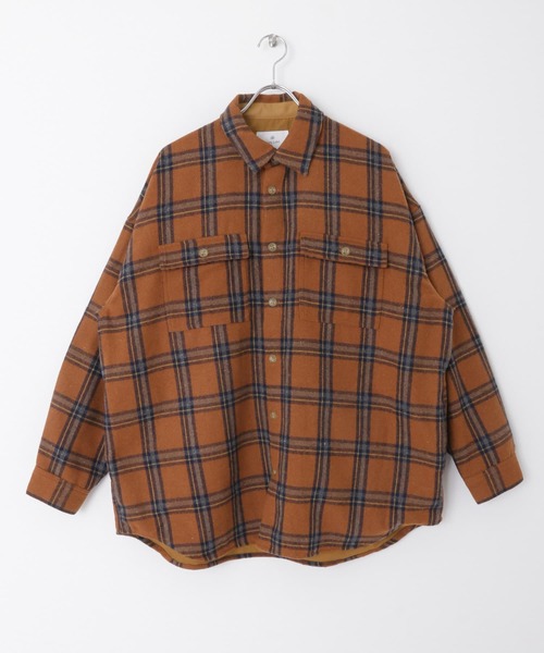 URBAN RESEARCH Sonny Label(アーバンリサーチサニーレーベル)の「チェックCPOシャツブルゾン(ブルゾン・メンズ・オレンジ/ベージュ・MEDIUM/LARGE)」の22枚目の写真