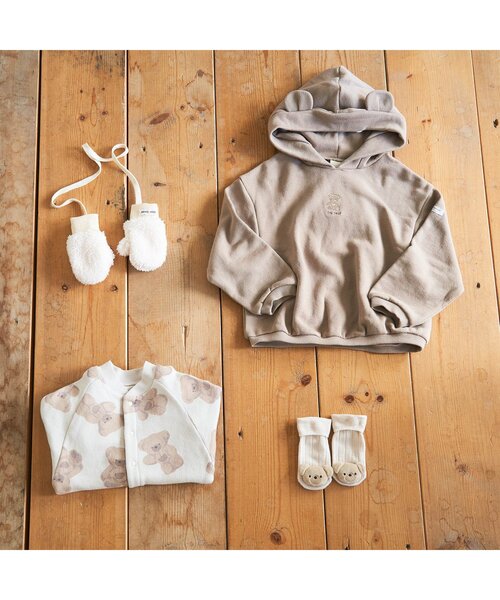 apres les cours（アプレレクール）の「■tiny bear モチーフ付きベビーソックス（ベビーシューズ/ベビーソックス・キッズ・アイボリー/ベージュ・12/9）」の4枚目の写真