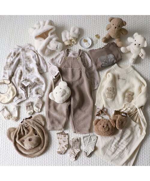 apres les cours（アプレレクール）の「■tiny bear モチーフ付きベビーソックス（ベビーシューズ/ベビーソックス・キッズ・アイボリー/ベージュ・12/9）」の10枚目の写真