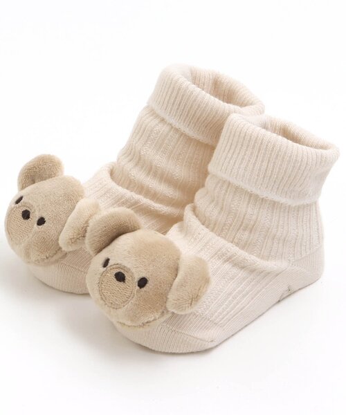 apres les cours（アプレレクール）の「■tiny bear モチーフ付きベビーソックス（ベビーシューズ/ベビーソックス・キッズ・アイボリー/ベージュ・12/9）」の13枚目の写真