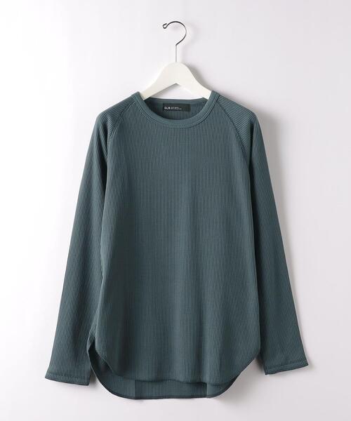 green label relaxing(グリーンレーベルリラクシング)の「ドライワッフル クルーネック 長袖 カットソー -吸水速乾- OVLG(Tシャツ/カットソー・メンズ・ホワイト/グレー/ブラック/ベージュ・M/S/XL/L/XS/XXL)」の7枚目の写真