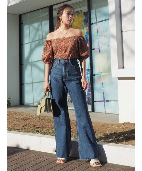 EVRIS(エヴリス)の「Oriental Flowerトップス(シャツ/ブラウス・レディース・オレンジ/アイボリー/グリーン・FREE)」の18枚目の写真