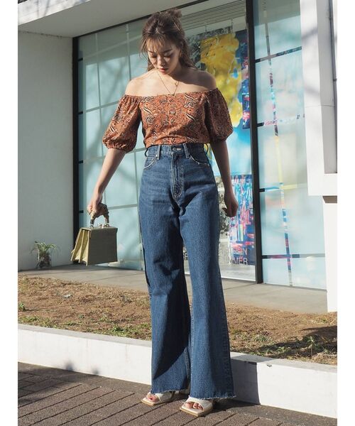 EVRIS(エヴリス)の「Oriental Flowerトップス(シャツ/ブラウス・レディース・オレンジ/アイボリー/グリーン・FREE)」の17枚目の写真