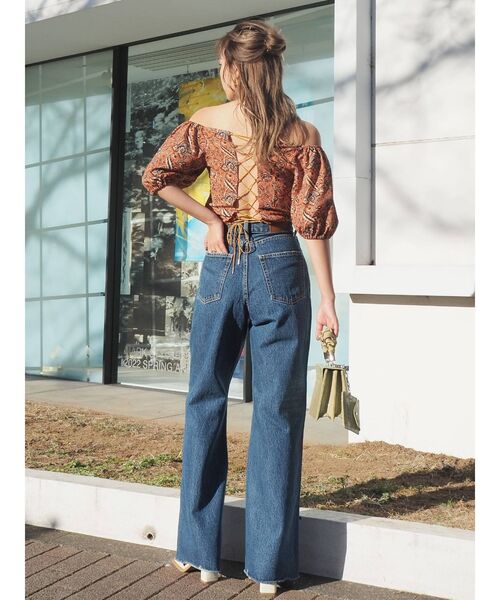 EVRIS(エヴリス)の「Oriental Flowerトップス(シャツ/ブラウス・レディース・オレンジ/アイボリー/グリーン・FREE)」の16枚目の写真