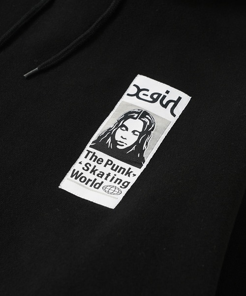 X-girl(エックスガール)の「FACE PATCH SWEAT HOODIE(パーカー・レディース・ライトグリーン/アッシュ/ブラック・XL/S/M/L)」の11枚目の写真