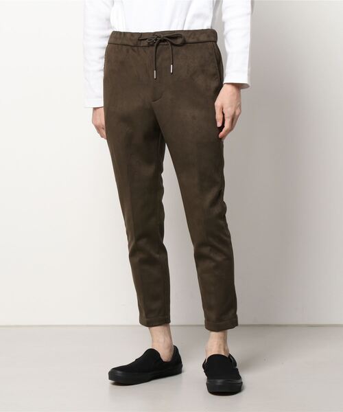 【セール】【Bk】フェイクスエード スリムテーパードスラックス（スラックス）｜Bling Leads（ブリングリーズ）