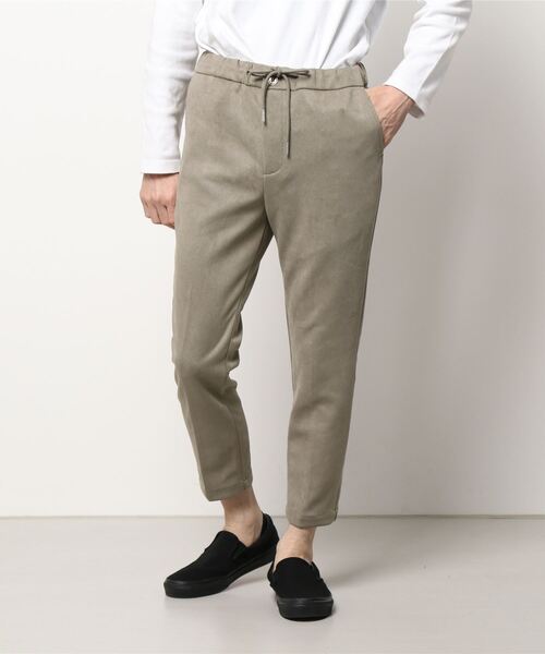 【セール】【Bk】フェイクスエード スリムテーパードスラックス（スラックス）｜Bling Leads（ブリングリーズ）