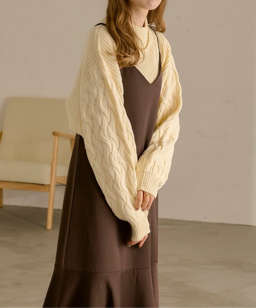 Ambre Neige(アンブルネージュ)の「アミスリーブニット/【WEB/EC限定商品】(ニット/セーター・レディース・ブラック/ダークブラウン/アイボリー/ライトベージュ・FREE)」の21枚目の写真