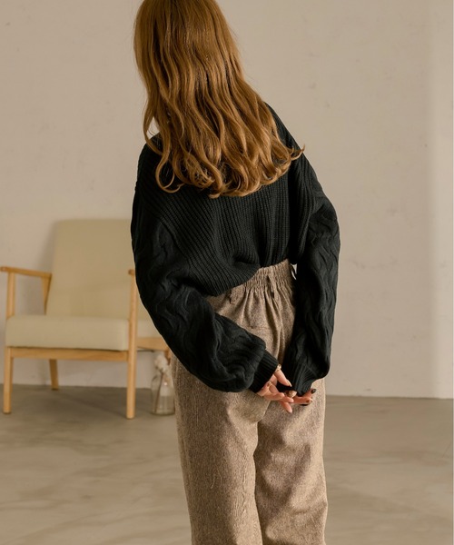 Ambre Neige(アンブルネージュ)の「アミスリーブニット/【WEB/EC限定商品】(ニット/セーター・レディース・ブラック/ダークブラウン/アイボリー/ライトベージュ・FREE)」の19枚目の写真