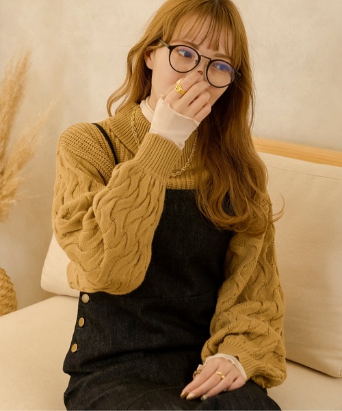 Ambre Neige(アンブルネージュ)の「アミスリーブニット/【WEB/EC限定商品】(ニット/セーター・レディース・ブラック/ダークブラウン/アイボリー/ライトベージュ・FREE)」の11枚目の写真