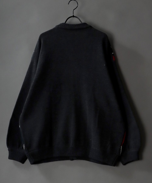 SITRY（シトリー）の「Balloon Sleeve Big silhouette Argyle Knit Cardigan/バルーンスリーブ ビッグシルエット アーガイル ニット カーディガン/カーデ（カーディガン/ボレロ・メンズ・ネイビー/グリーン/チャコールグレー/ブラウン・XL/M/L）」の7枚目の写真
